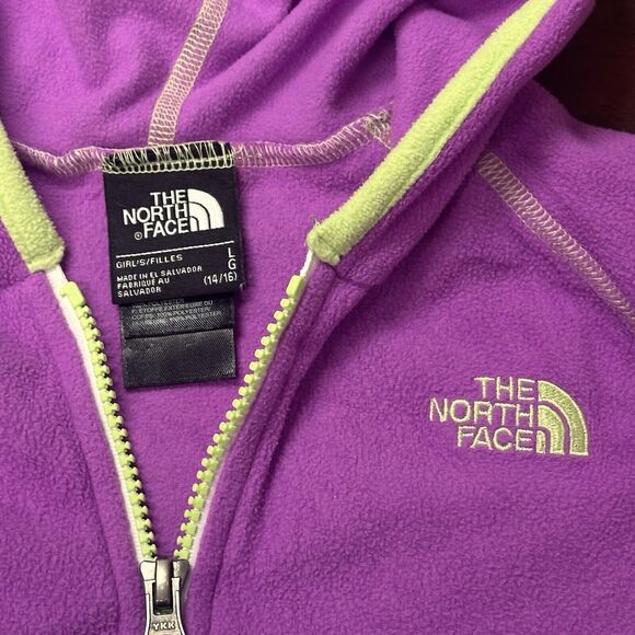 The North Face Full Zip Fleece Girls L 14-16 Colorblock Sweater Activewear - Picture 4 of 8